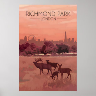 Reiseplakat Richmond Park London Skyline Poster