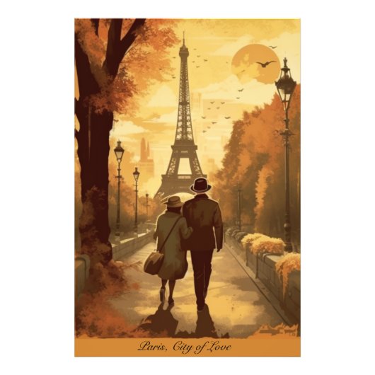 Reiseplakat, Romantik in Paris individuell anpassb Fotodruck (Vorne)