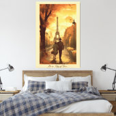 Reiseplakat, Romantik in Paris individuell anpassb Leinwanddruck (Insitu (Schlafzimmer))