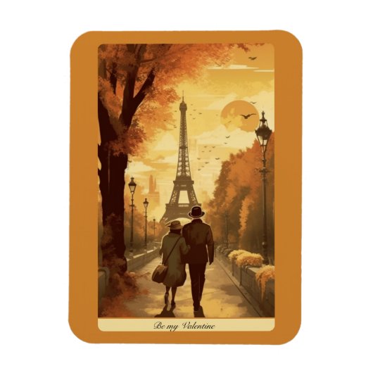 Reiseplakat, Romantik in Paris individuell anpassb Magnet (Vertikal)