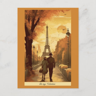 Reiseplakat, Romantik in Paris individuell anpassb Postkarte