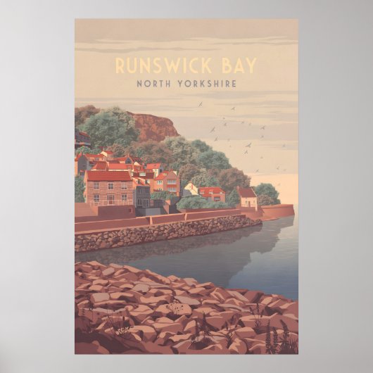Reiseplakat Runswick Bay Yorkshire Küste Poster (Vorne)