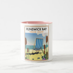 Reiseplakat Runswick Bay Yorkshire Zweifarbige Tasse