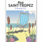 Reiseplakat Saint-Tropez Frankreich Aufkleber (Vorderseite)