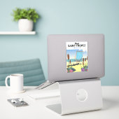 Reiseplakat Saint-Tropez Frankreich Aufkleber (Laptop auf Schreibtisch)