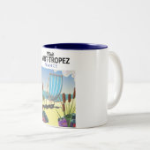 Reiseplakat Saint-Tropez Frankreich Zweifarbige Tasse (VorderseiteRechts)