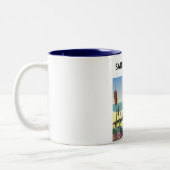 Reiseplakat Saint-Tropez Frankreich Zweifarbige Tasse (Links)
