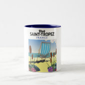 Reiseplakat Saint-Tropez Frankreich Zweifarbige Tasse (Mittel)