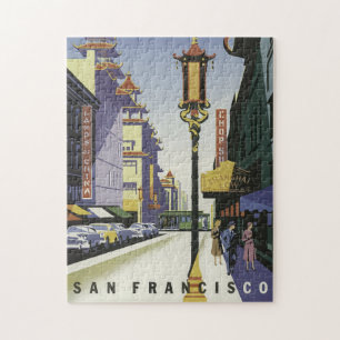Reiseplakat San Francisco im Vintage-Stil Puzzle