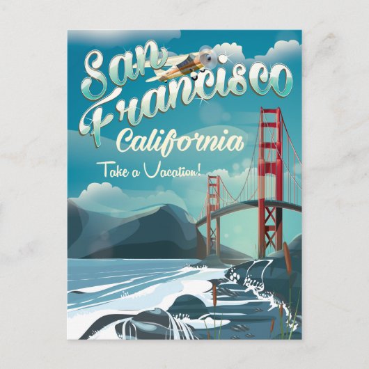 Reiseplakat San Francisco Postkarte (Vorderseite)