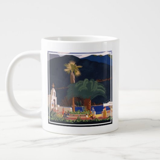 Reiseplakat - Santa Catalina Island, Kalifornien Jumbo-Tasse (Links)