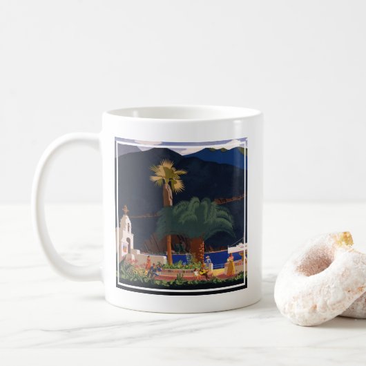Reiseplakat - Santa Catalina Island, Kalifornien Kaffeetasse (Mit Donut)