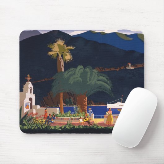 Reiseplakat - Santa Catalina Island, Kalifornien Mousepad (Mit Mouse)