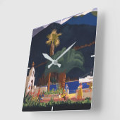 Reiseplakat - Santa Catalina Island, Kalifornien Quadratische Wanduhr (Winkel)