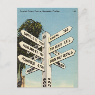 Reiseplakat Sarasota Florida Strand im Vintage-Sti Postkarte