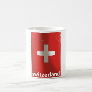 Reiseplakat Schweiz Vintage Kaffeetasse