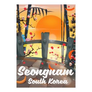 Reiseplakat Seongnams Südkorea Fotodruck
