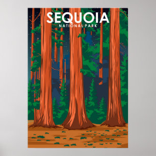 Reiseplakat Sequoia National Park im Vintage-Stil Poster