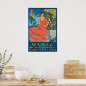 Reiseplakat Sevilla Spanien Spanisches Geschenk Fe Poster (Küche)