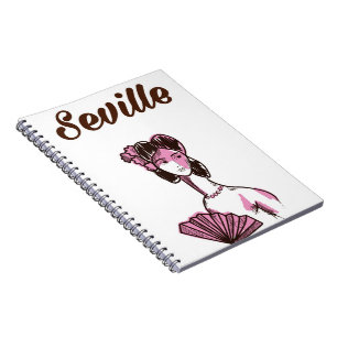 Reiseplakat Sevilla Spanien vintage Notizblock