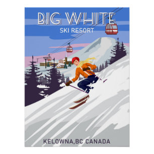 Reiseplakat Ski Big White Resort vintage Poster