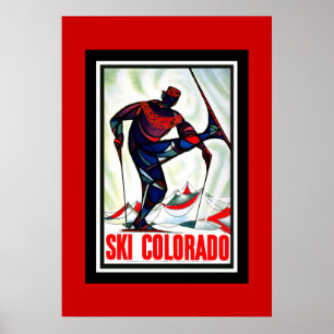 Reiseplakat Ski Colorado Vintage Poster