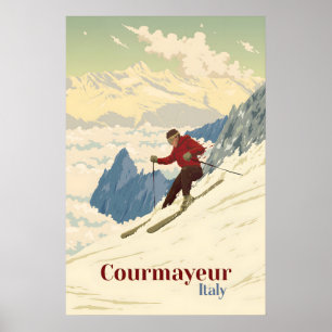 Reiseplakat Skigebiet Courmayeur Poster