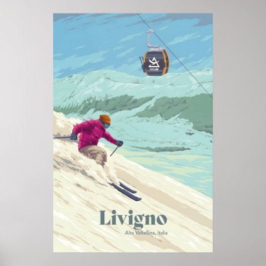 Reiseplakat Skigebiet Livigno Poster (Vorne)