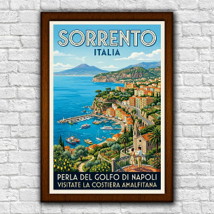 Reiseplakat Sorrento, Italien, Vintage 1960er Jahr Poster