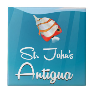 Reiseplakat St. John's, Antigua und Barbuda Fliese