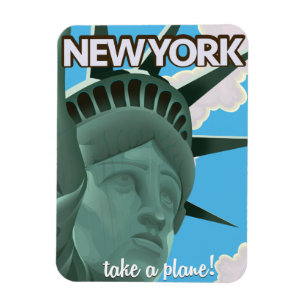 Reiseplakat Statue der Freiheit New York Magnet