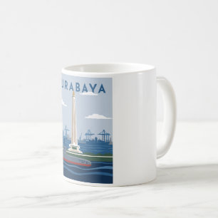 Reiseplakat Surabaya Indonesien Kaffeetasse