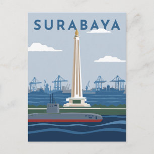 Reiseplakat Surabaya Indonesien Postkarte