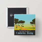 Reiseplakat Umbrien Button (Vorne & Hinten)