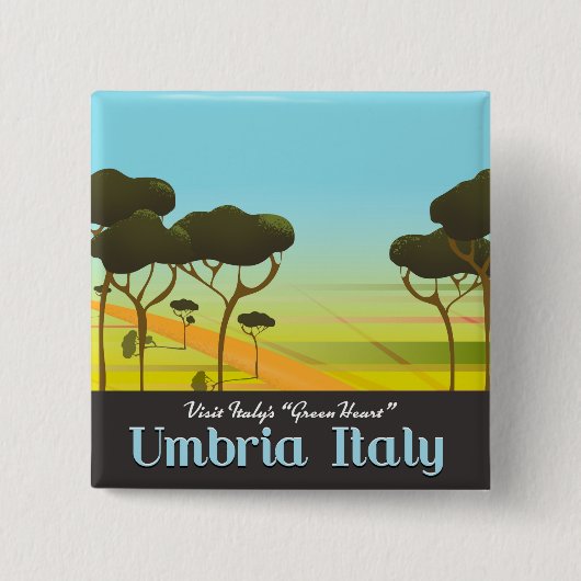 Reiseplakat Umbrien Button (Vorderseite)