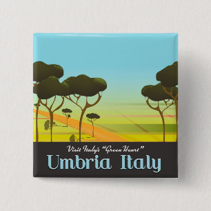 Reiseplakat Umbrien Italien Button