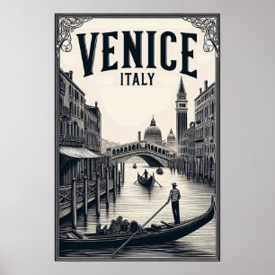 Reiseplakat Venedig Italien Gondel Vintage Poster