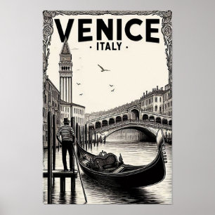Reiseplakat Venedig Italien Gondel Vintage Poster