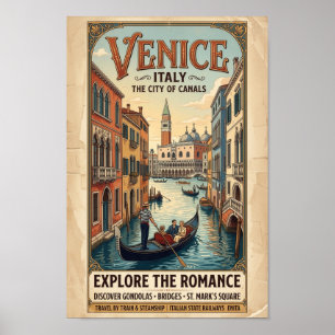 Reiseplakat Venedig Italien im Vintage-Stil Poster