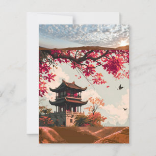 Reiseplakat - Vietnam Wandkunst Druck, Illustratio Postkarte
