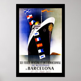Reiseplakat Vintag Barcelona Spanien Poster