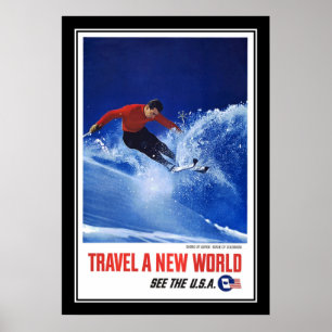 Reiseplakat Vintage Aspen Colorado Skifahren Poster