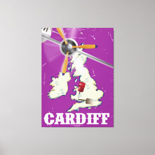 Reiseplakat Vintage Cardiff Wales Leinwanddruck