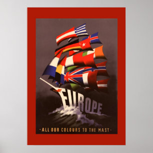Reiseplakat 'Vintage Europa per Schiff' Poster