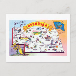 Reiseplakat Vintage Grüße aus Nebraska Postkarte
