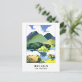Reiseplakat Vintage Irland Postkarte (Stehend Vorderseite)