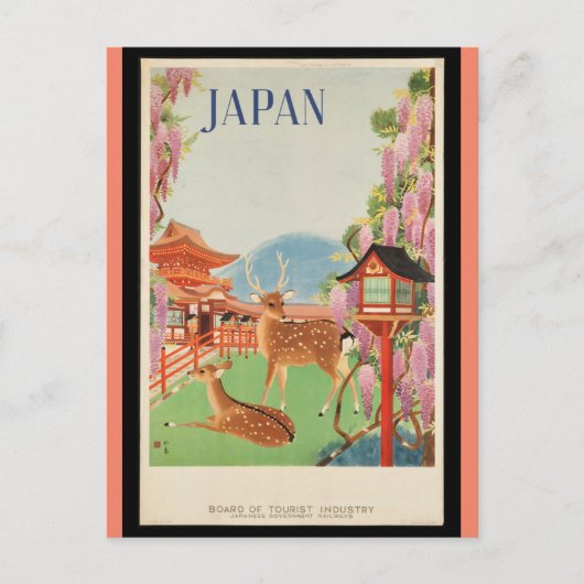 Reiseplakat Vintage, Japan, Postkarte (Vorderseite)