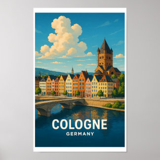 Reiseplakat Vintage Köln Deutschland - Bunt Poster
