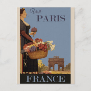 Reiseplakat Vintage Paris Frankreich Postkarte