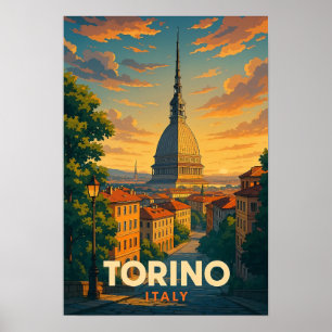 Reiseplakat Vintage Torino Italien Poster